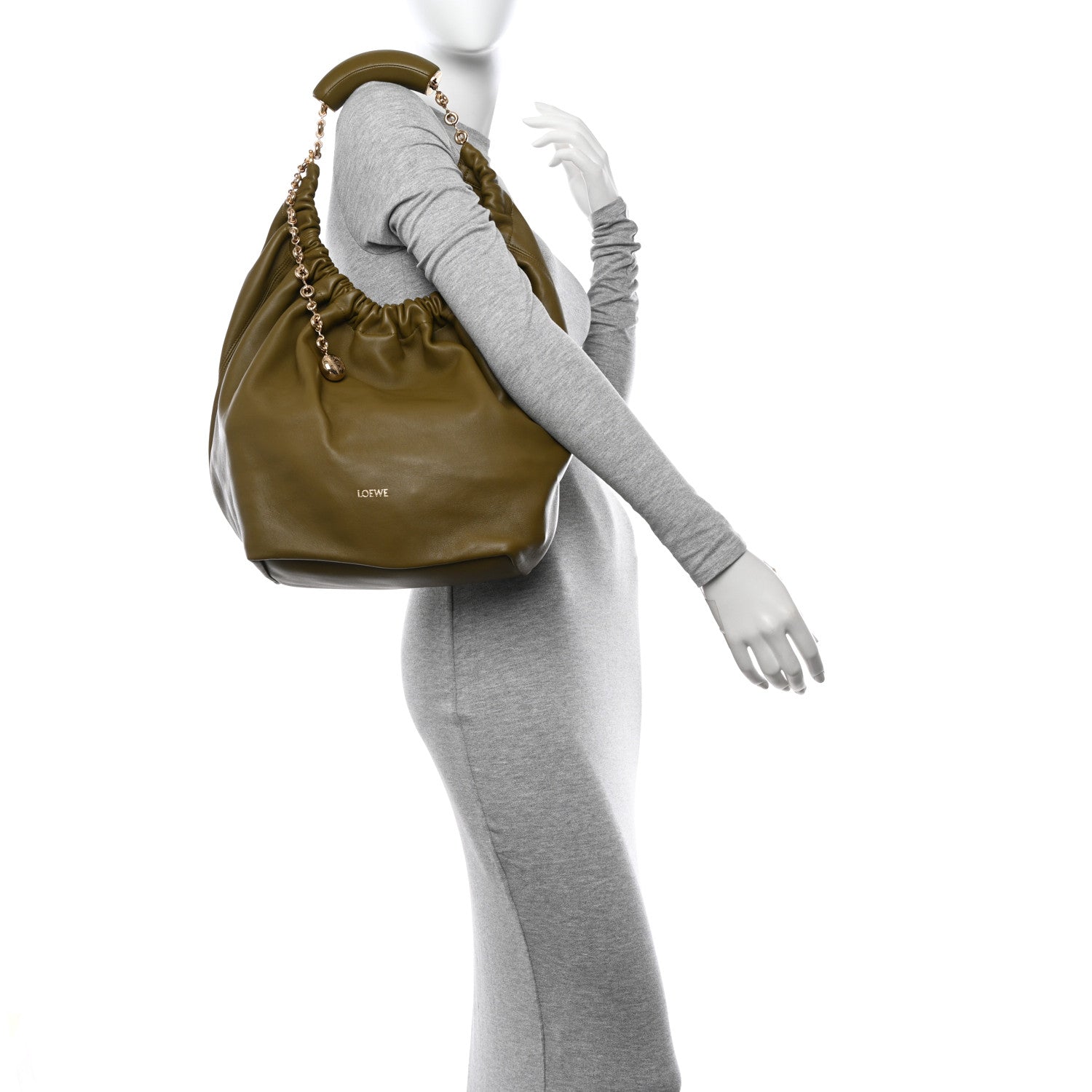 Loewe Nappa Medium Squeeze Bag Olive 2 of 9