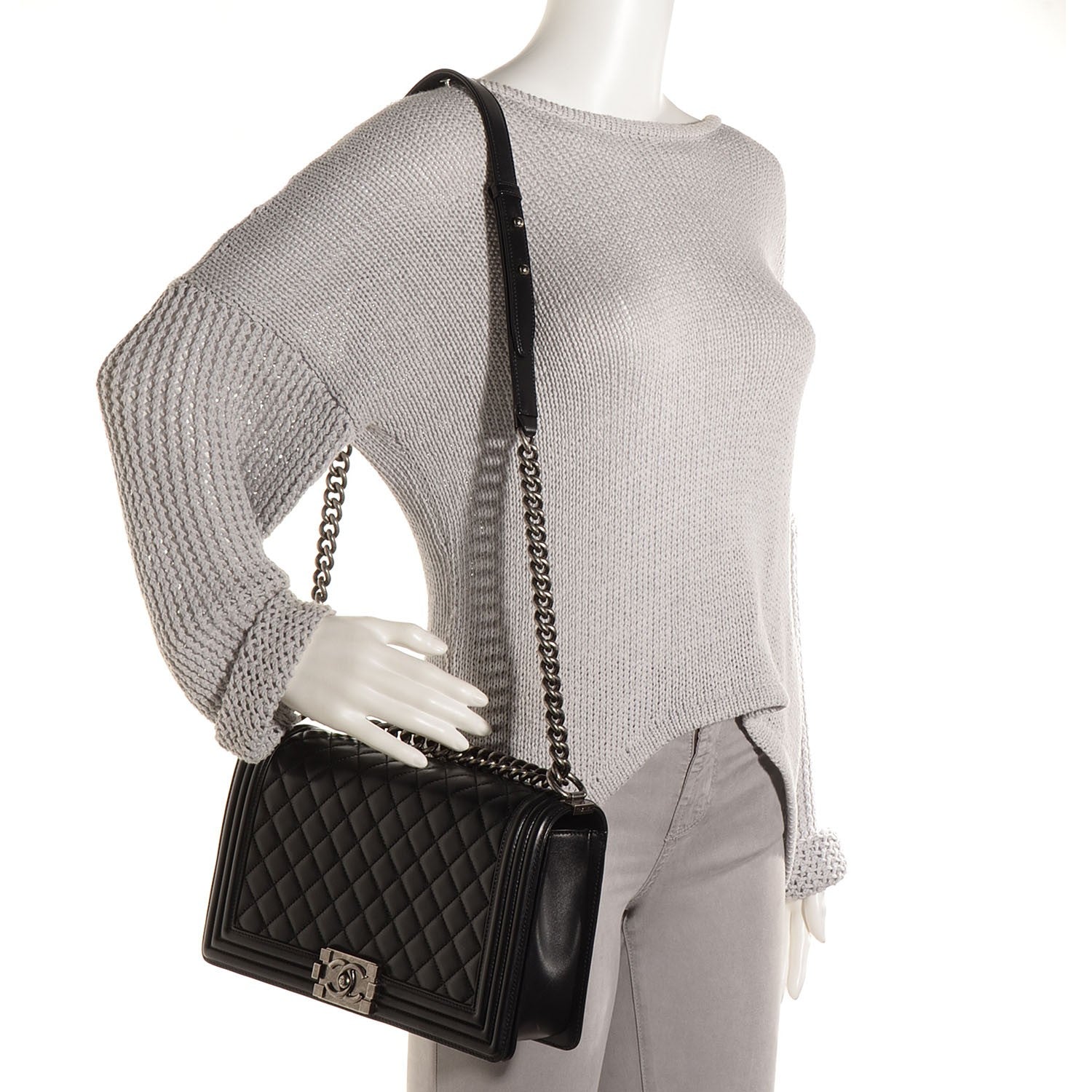 Chanel Lambskin Quilted New Medium Boy Flap Black 2 of 9