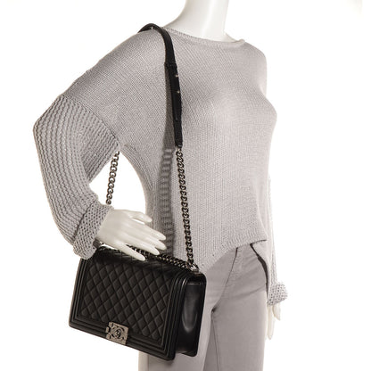 Chanel Lambskin Quilted New Medium Boy Flap Black 2 of 9