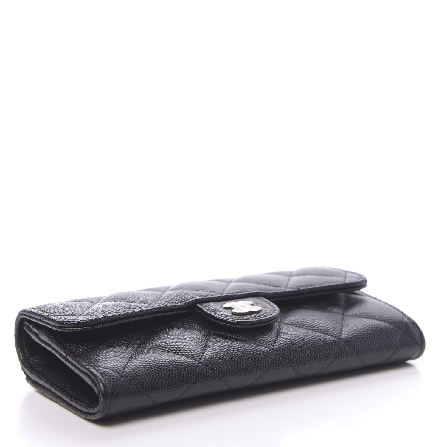 Chanel Caviar Quilted Medium Gusset Flap Wallet Black 4 of 9