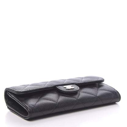 Chanel Caviar Quilted Medium Gusset Flap Wallet Black 4 of 9