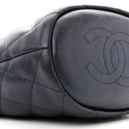 Chanel Iridescent Caviar Quilted My Perfect CC Bucket Drawstring Bag Blue 9 of 12