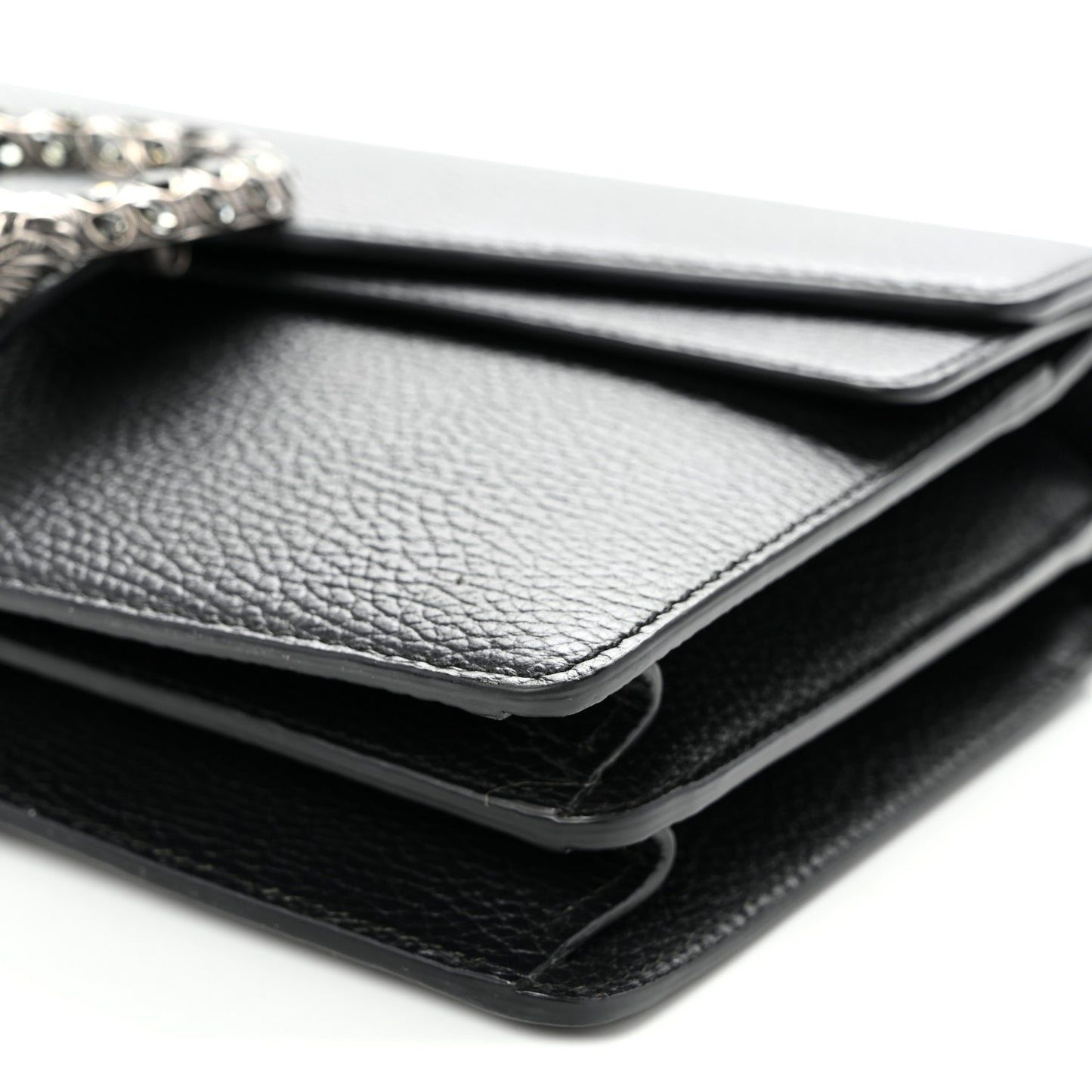 Pebbled Calfskin Small Dionysus Shoulder Bag Black
