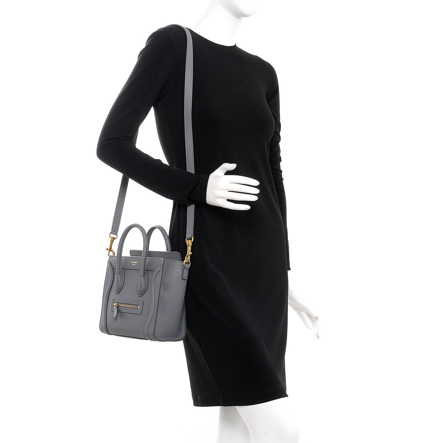 Drummed Calfskin Nano Luggage Kohl