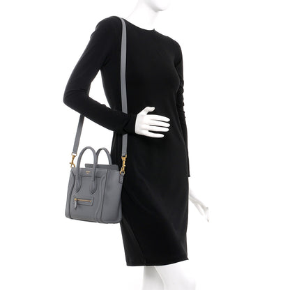 Celine Drummed Calfskin Nano Luggage Kohl 2 of 10