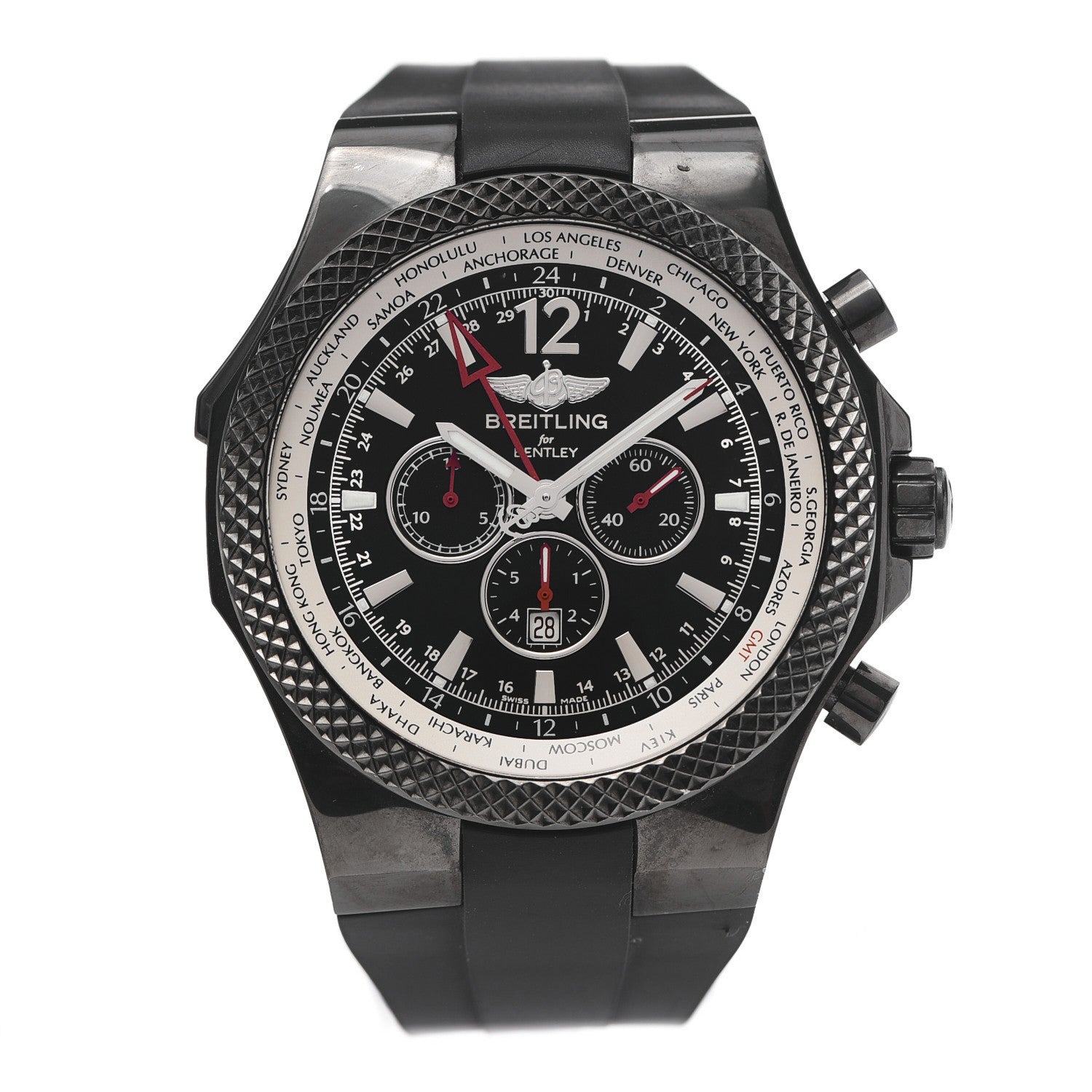 Breitling Carbon Steel Rubber 49mm Bentley GMT Chronograph Limited Edition Automatic Watch Black M47362 1 of 5