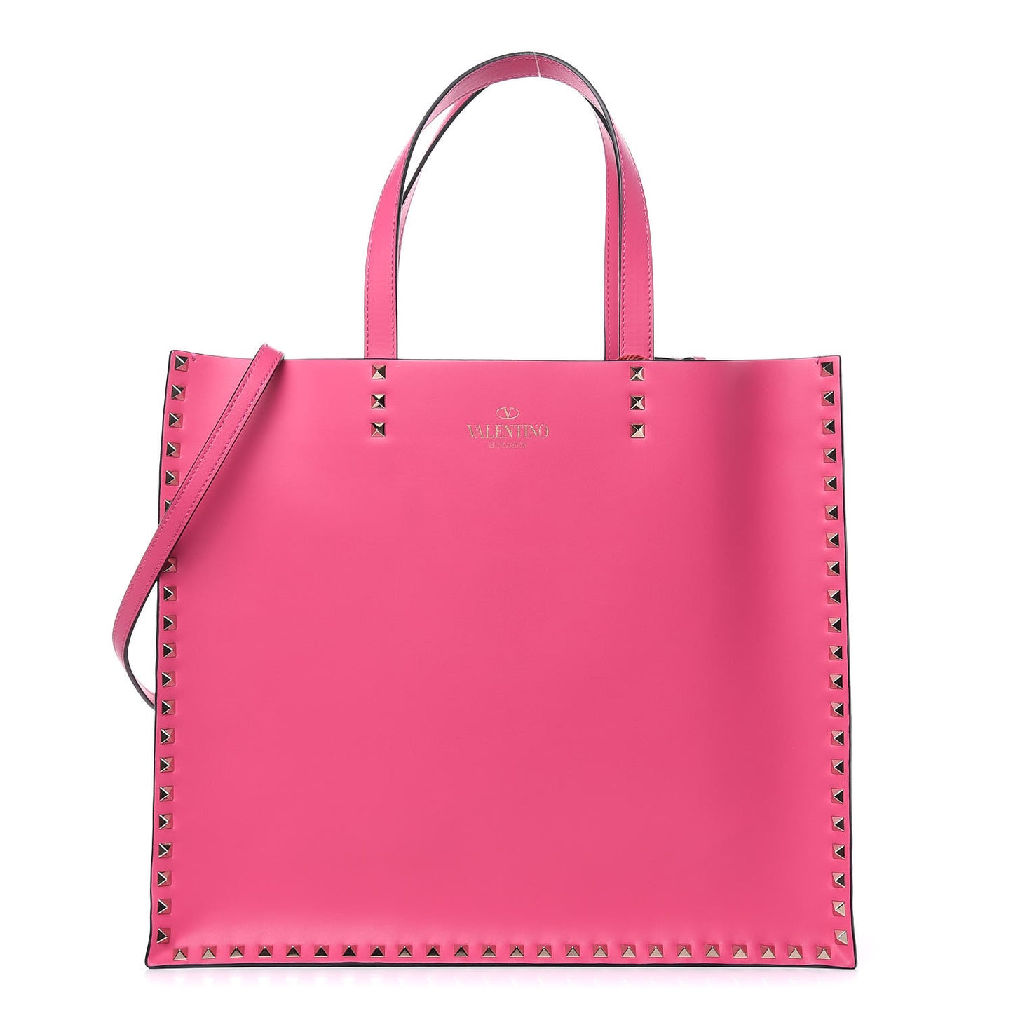 Calfskin Rockstud Vertical Tote Peony