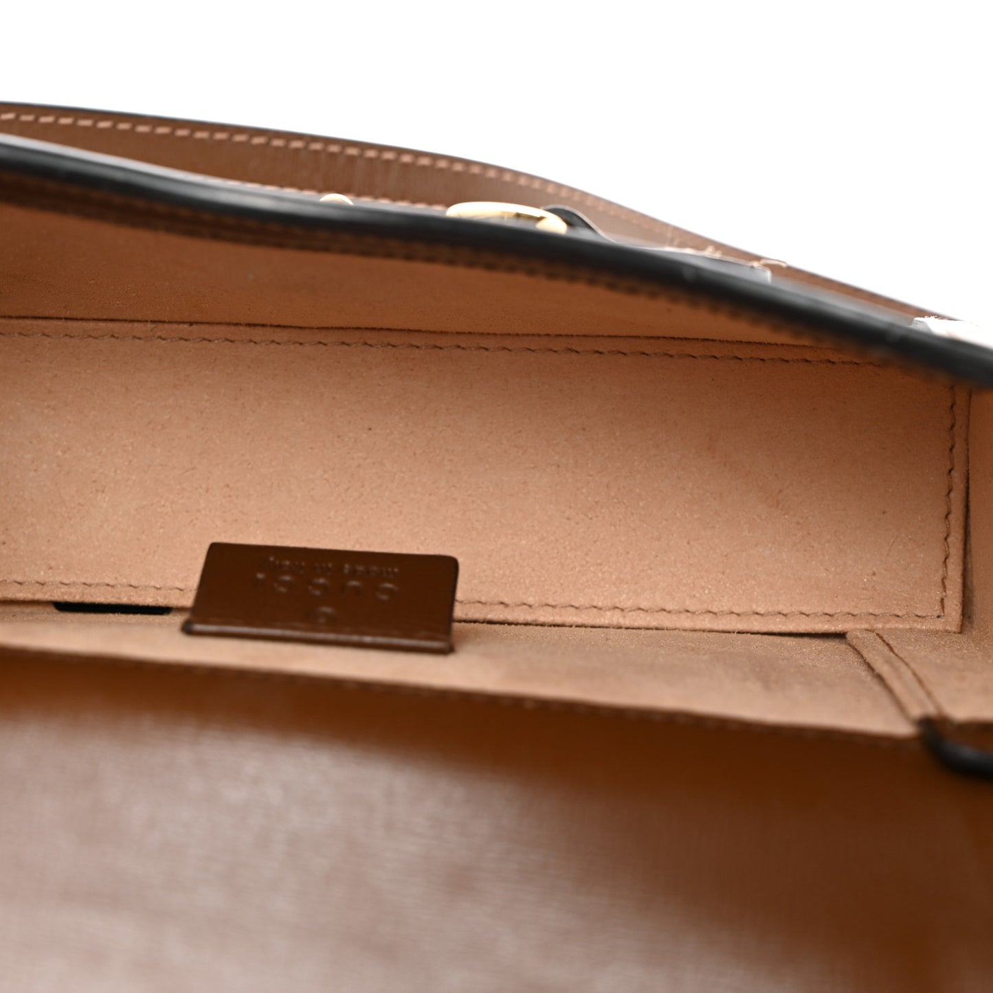 GG Supreme Monogram Mini Horsebit 1955 Shoulder Bag Beige Brown Sugar