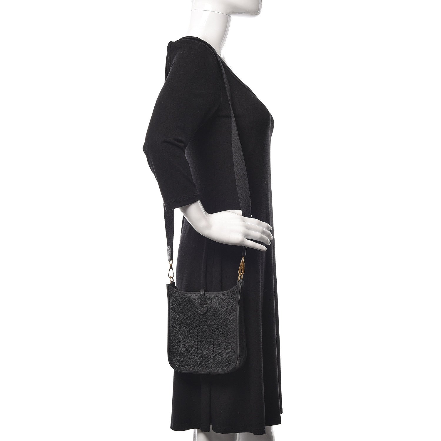 Hermes Taurillon Clemence Evelyne TPM Black 2 of 11