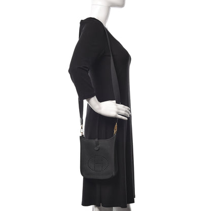 Hermes Taurillon Clemence Evelyne TPM Black 2 of 11