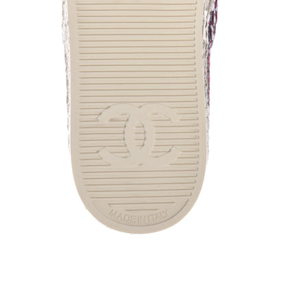 Chanel Tweed Grosgrain Lace Up Espadrilles 36 Red White Black 8 of 10