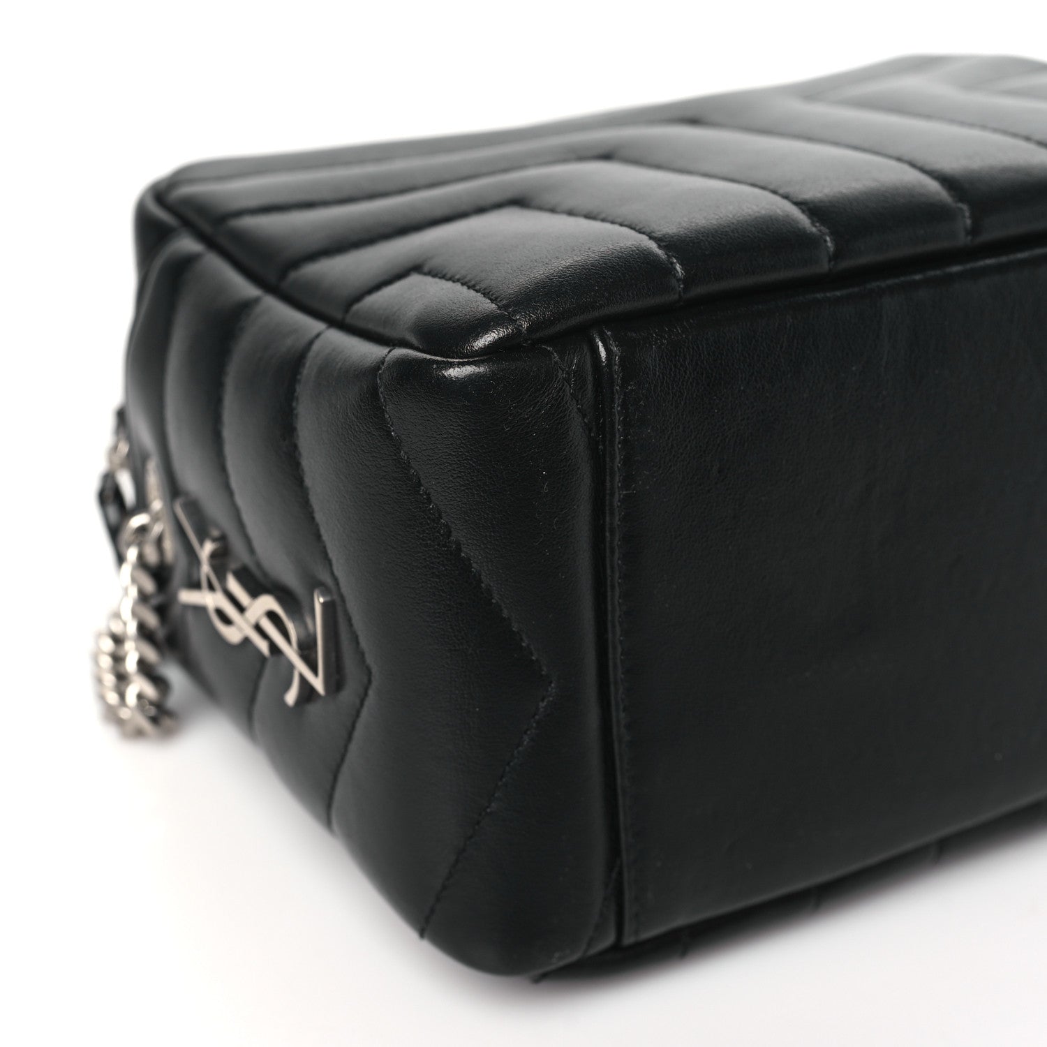 Saint Laurent Calfskin Y Quilted Monogram Small Loulou Bowling Bag Black 9 of 10