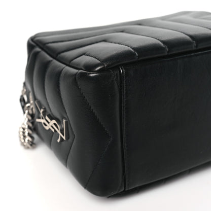 Saint Laurent Calfskin Y Quilted Monogram Small Loulou Bowling Bag Black 9 of 10