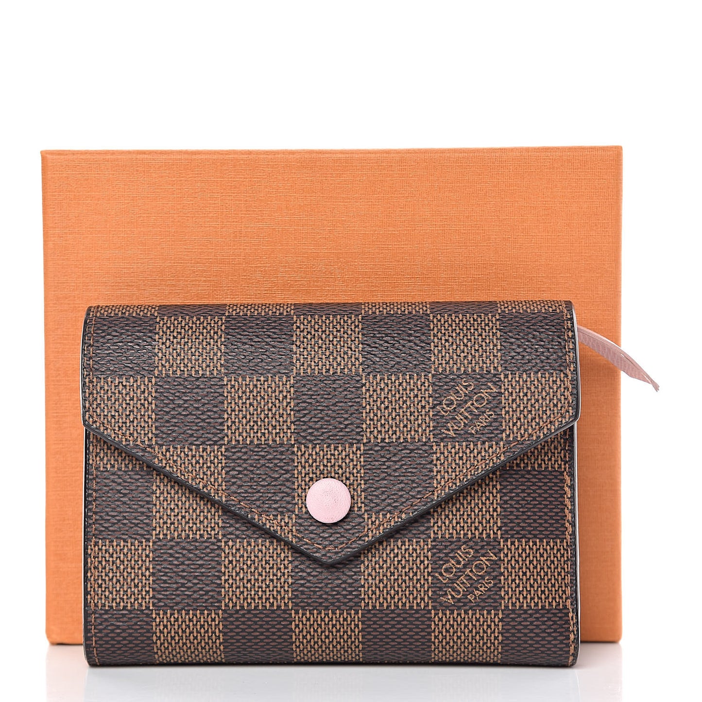 Damier Ebene Victorine Wallet Rose Ballerine