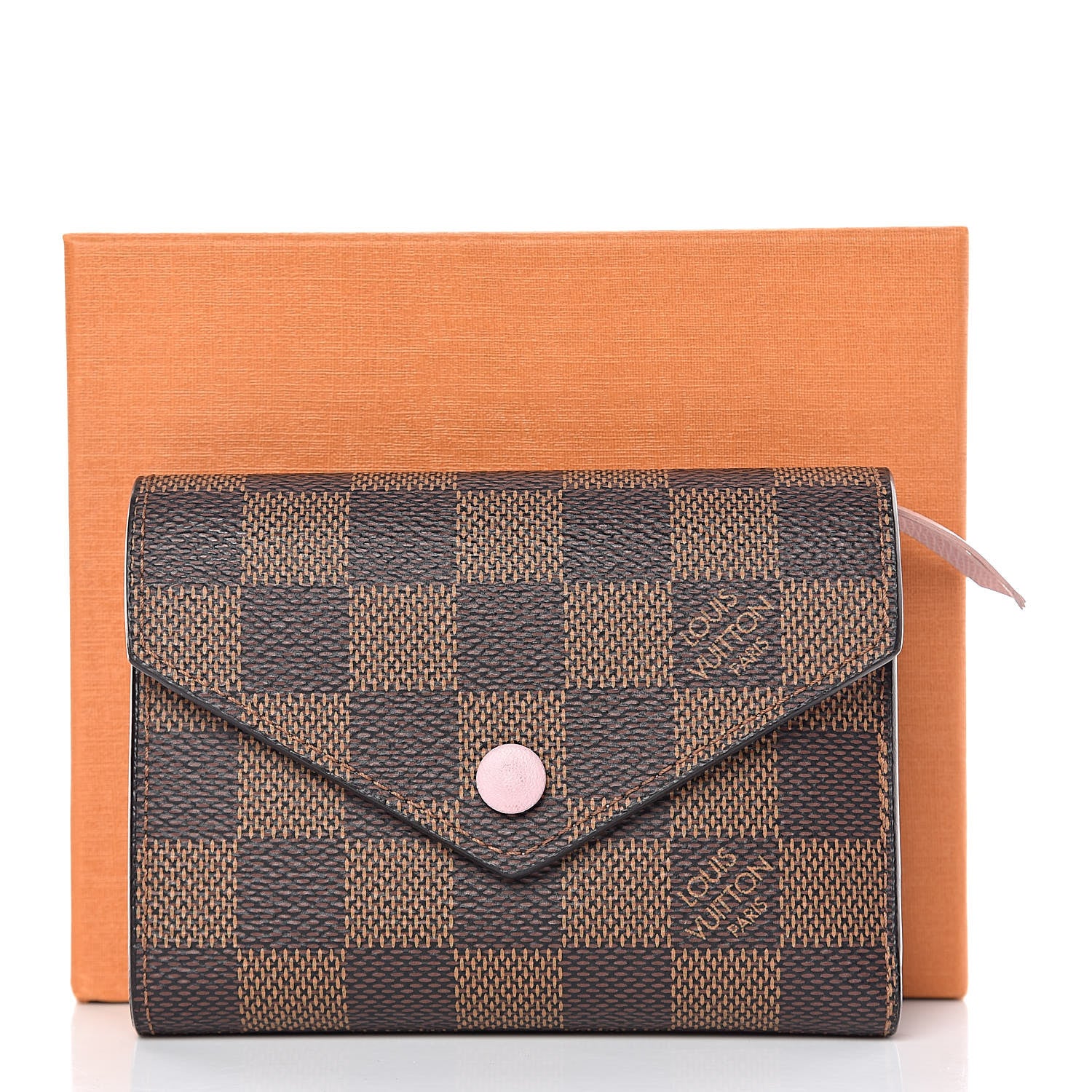 Louis Vuitton Damier Ebene Victorine Wallet Rose Ballerine 8 of 8