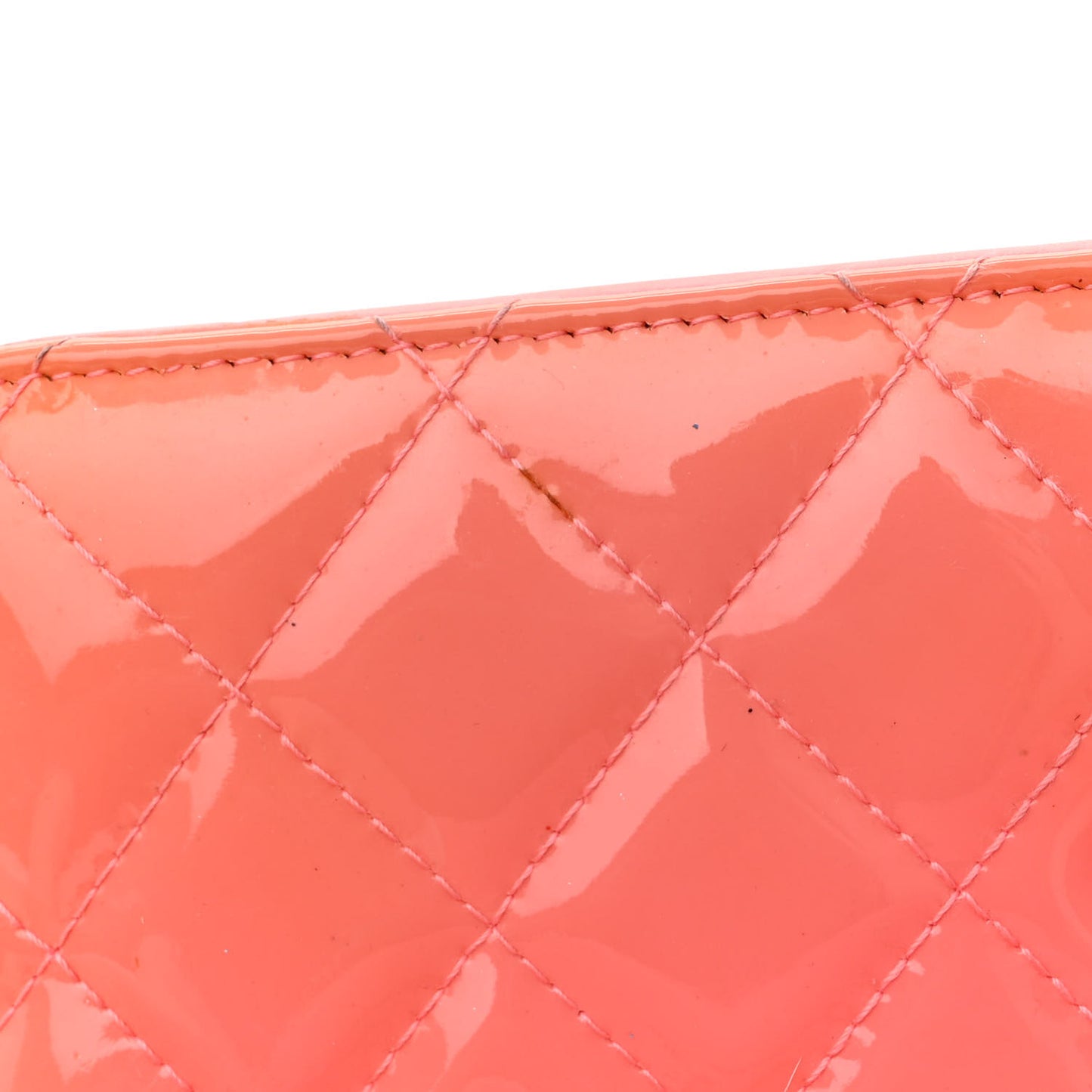 Patent Quilted Wallet On Chain WOC Coral