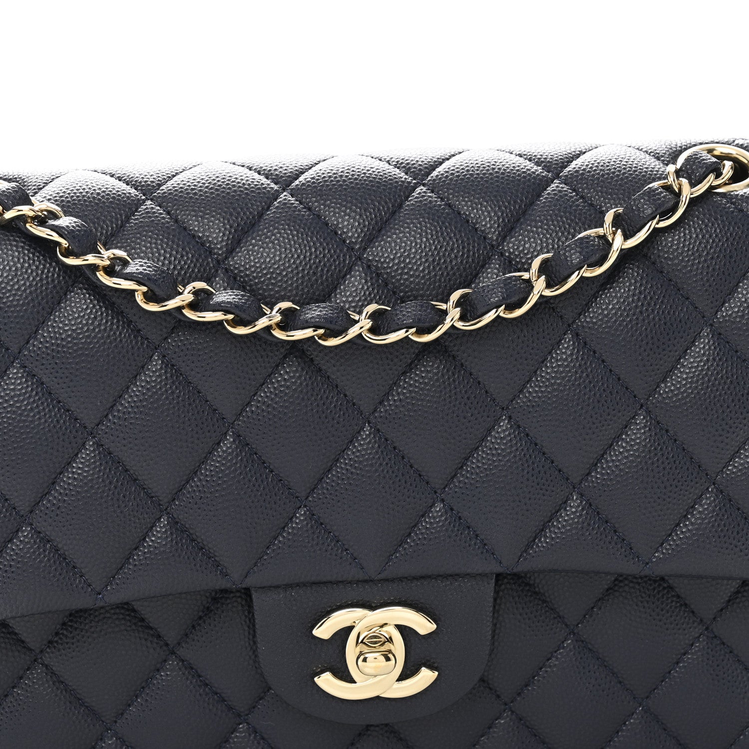 Chanel Caviar Quilted Medium Double Flap Navy 8 of 10