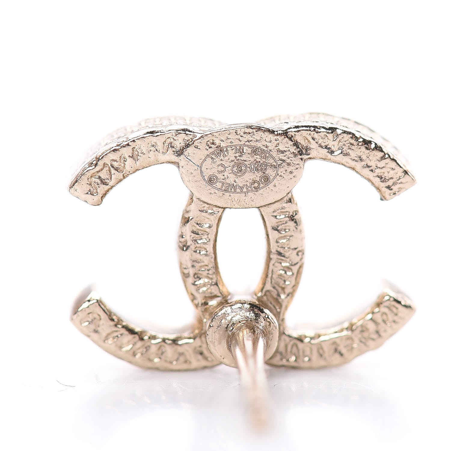 Chanel Pearl Crystal CC Charms Stud Earrings Light Gold 4 of 6