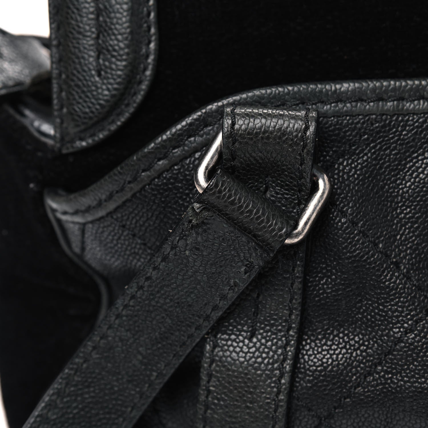 Chanel Caviar Fabric Diamond Stitched Mademoiselle Shoulder Bag Black 12 of 12