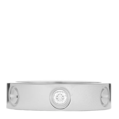 Cartier 18K White Gold 3 Diamond 5.5mm LOVE Ring 57 8 1 of 5