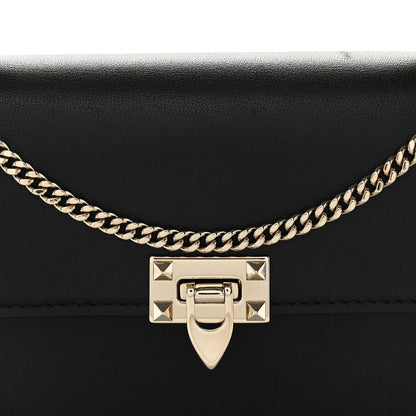 Valentino Garavani Calfskin Rockstud Flip Lock Top Handle Bag Black 7 of 9
