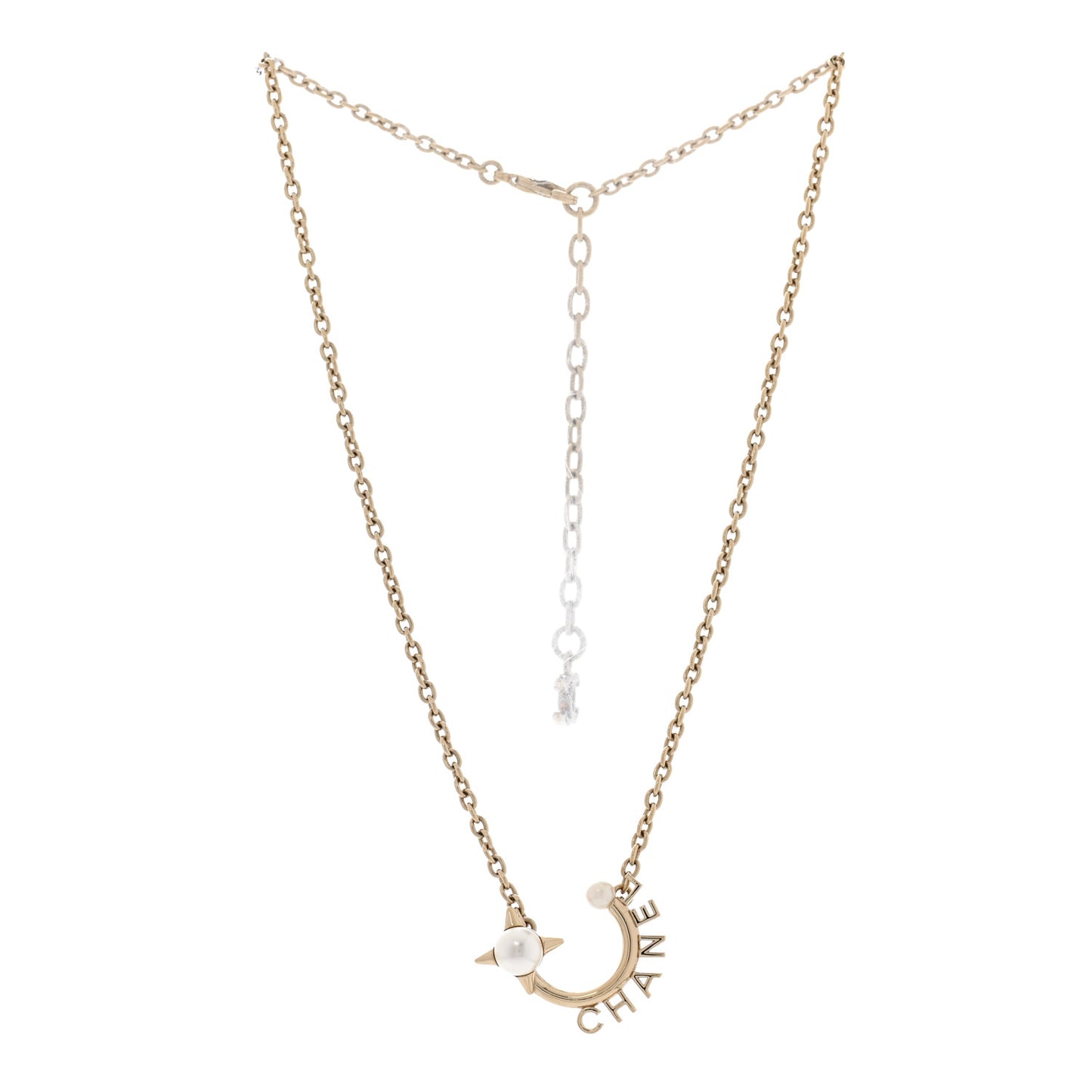 Pearl Logo Necklace Gold