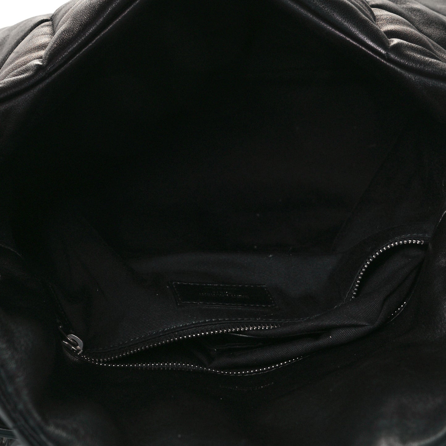 Lambskin Quilted Medium Loulou Puffer Monogram Chain Satchel Black