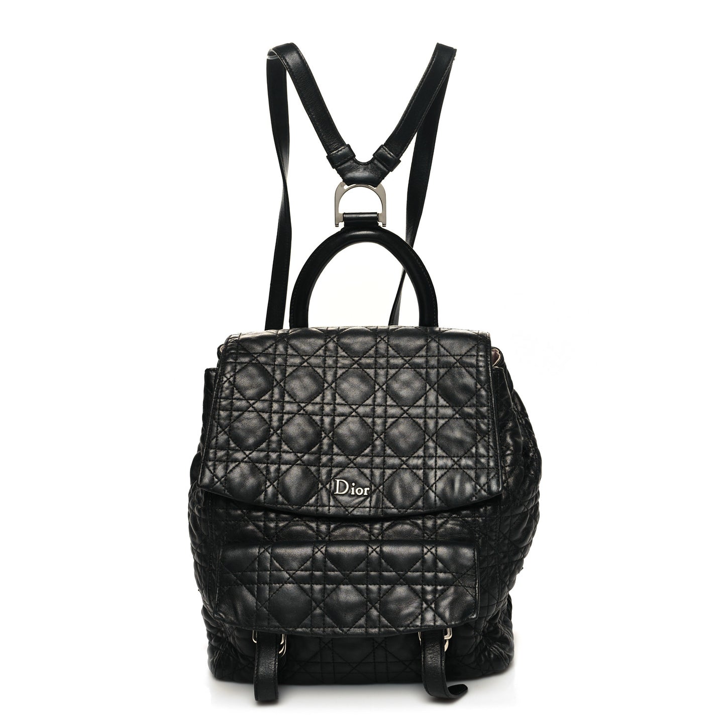 Lambskin Cannage Large Stardust Backpack Black