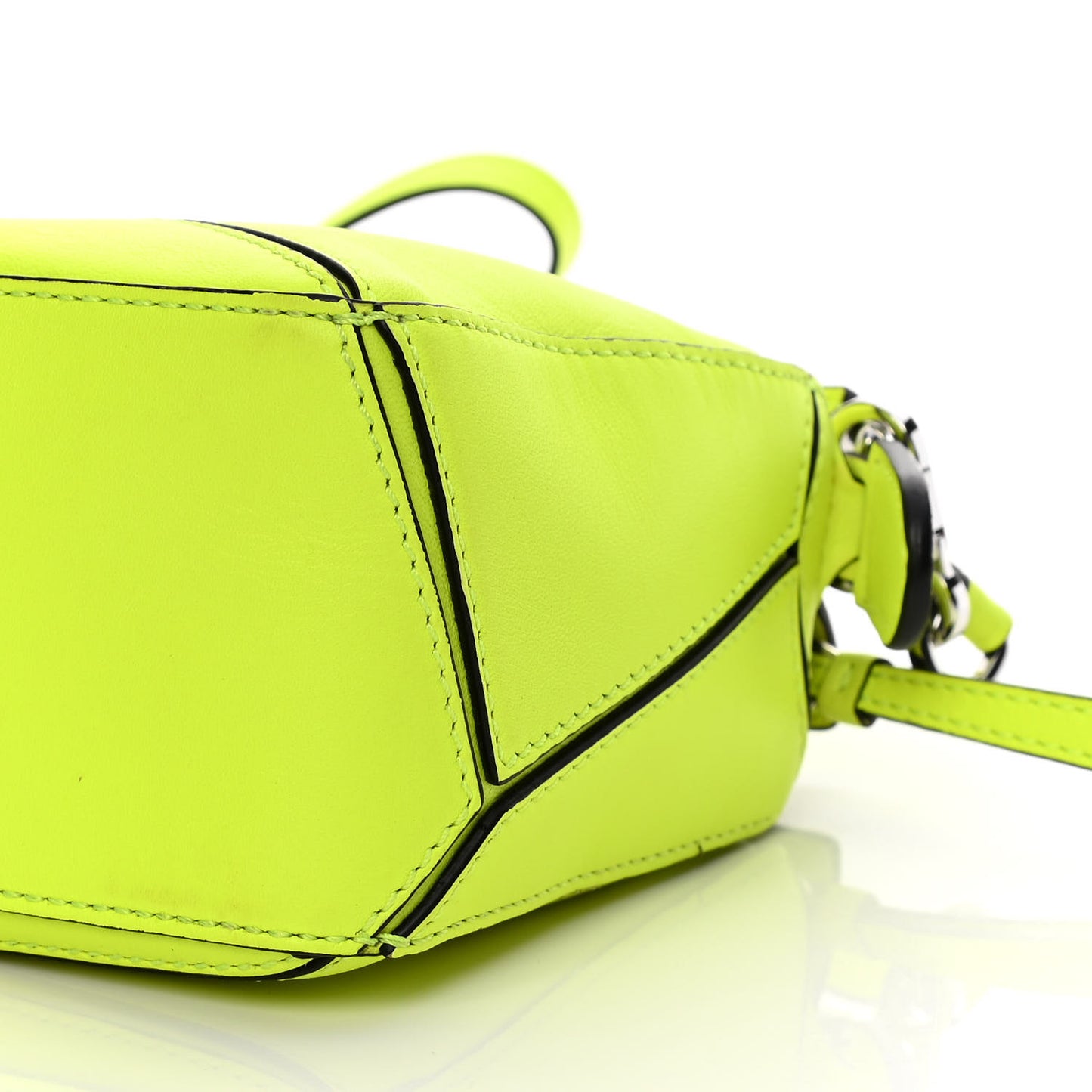 Calfskin Mini Puzzle Bag Neon Yellow