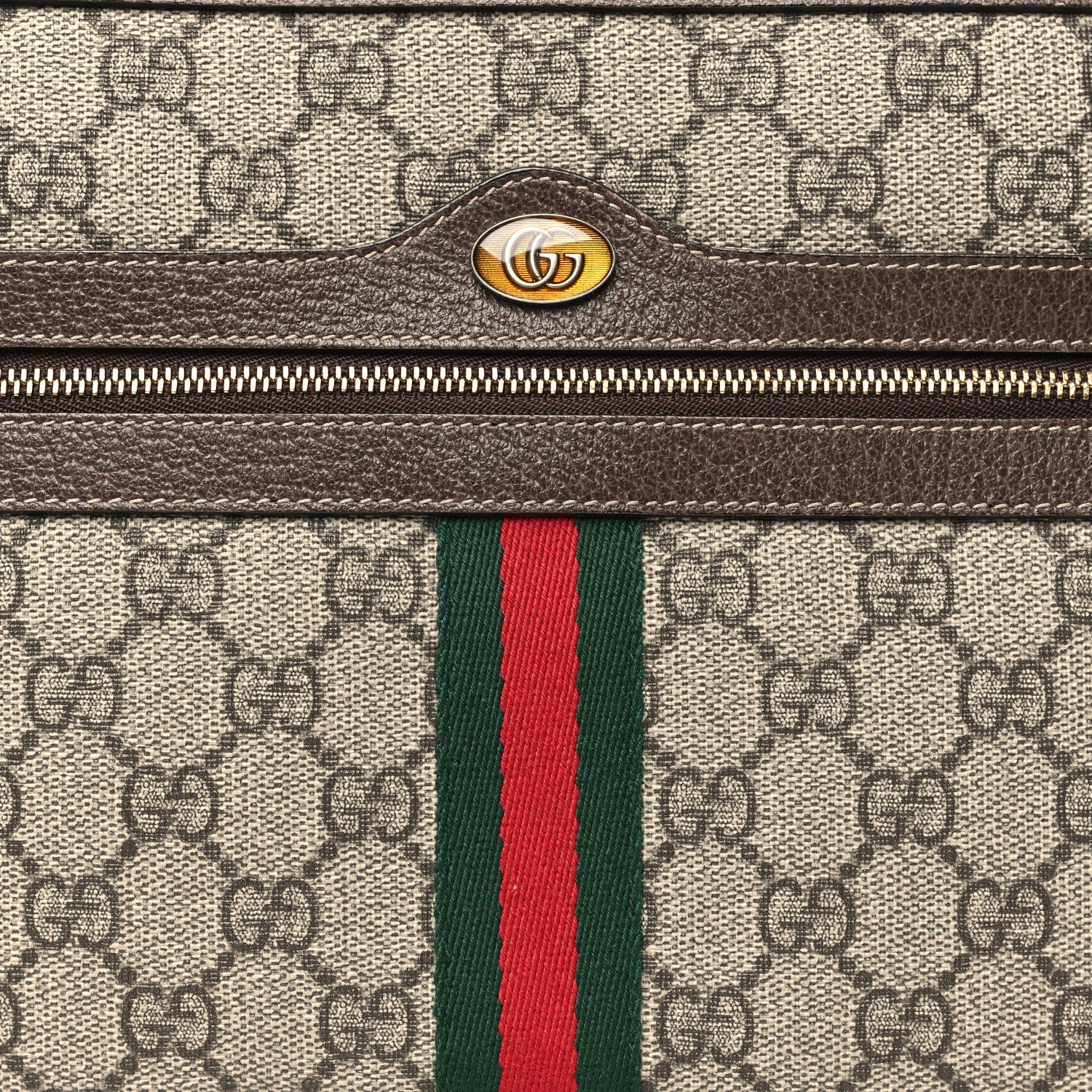 Gucci GG Supreme Monogram Large Ophidia Pouch Clutch Brown 8 of 8