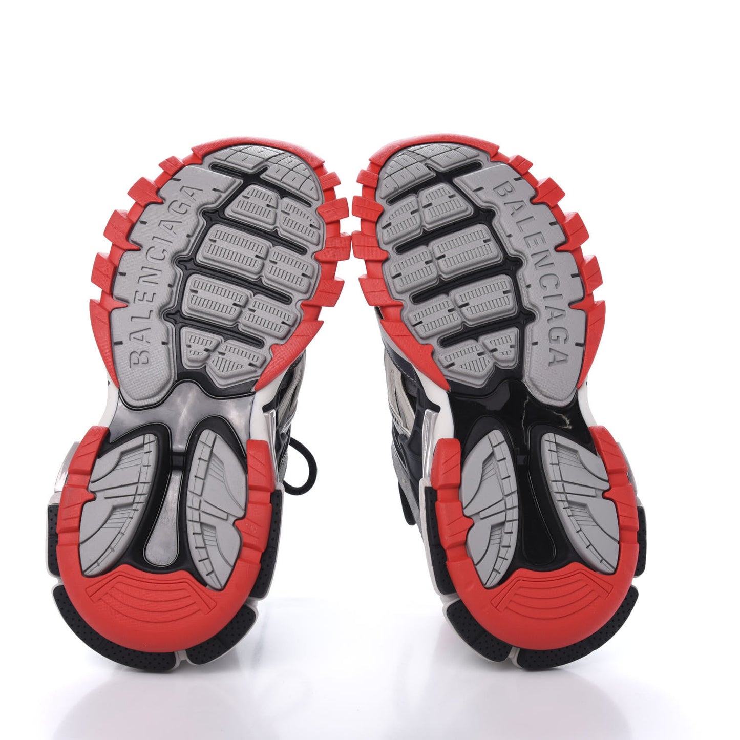 Rubber Mesh Bi-Color Womens Track.2 Open Sneakers 36 Black Grey Red