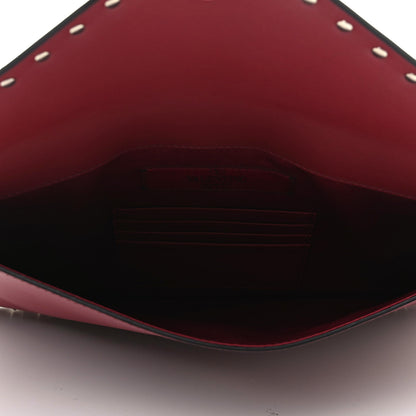 Valentino Garavani Vitello Large Rockstud Envelope Clutch Rubino 5 of 9