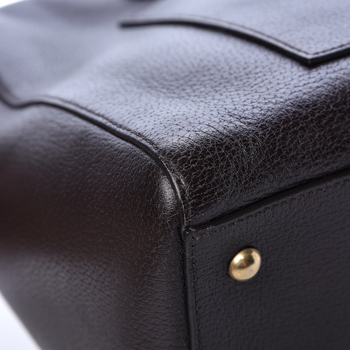 Calfskin Vintage Web Medium Satchel Dark Brown