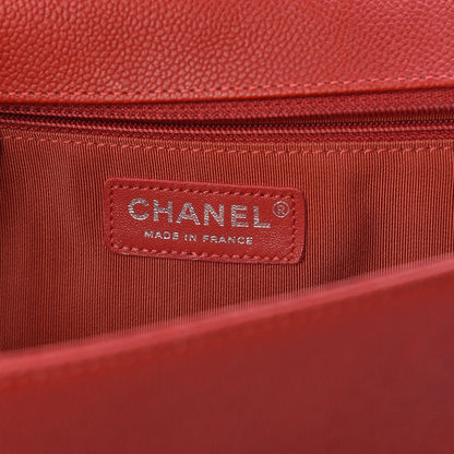 Chanel Caviar Quilted New Medium Boy Flap Dark Red 6 of 14