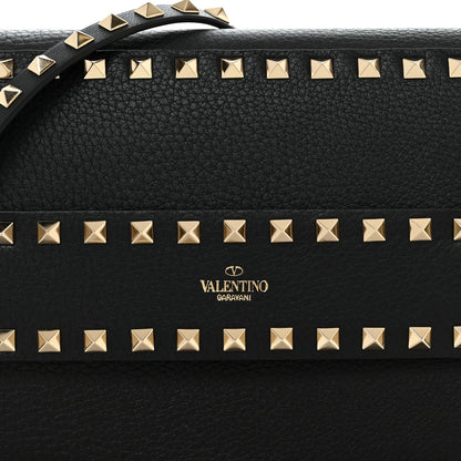 Valentino Garavani Pebbled Calfskin Rockstud Side Slip Crossbody Black 7 of 9