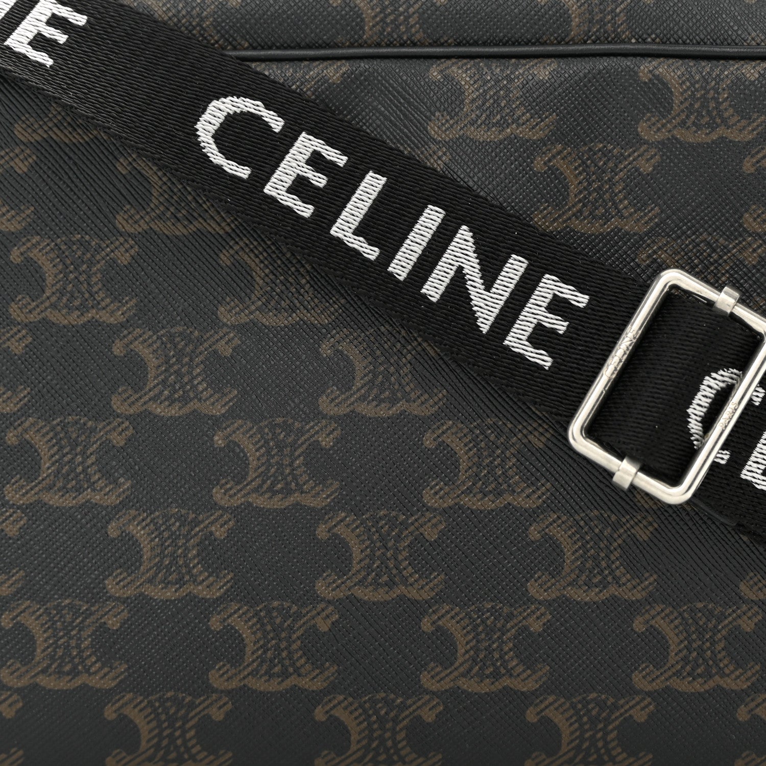 Celine Triomphe Canvas Medium Horizontal Messenger Bag Black 8 of 13