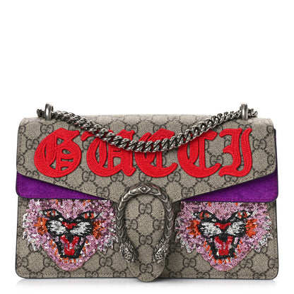 Gucci GG Supreme Monogram Embroidered Small Dionysus Shoulder Bag Purple 1 of 10