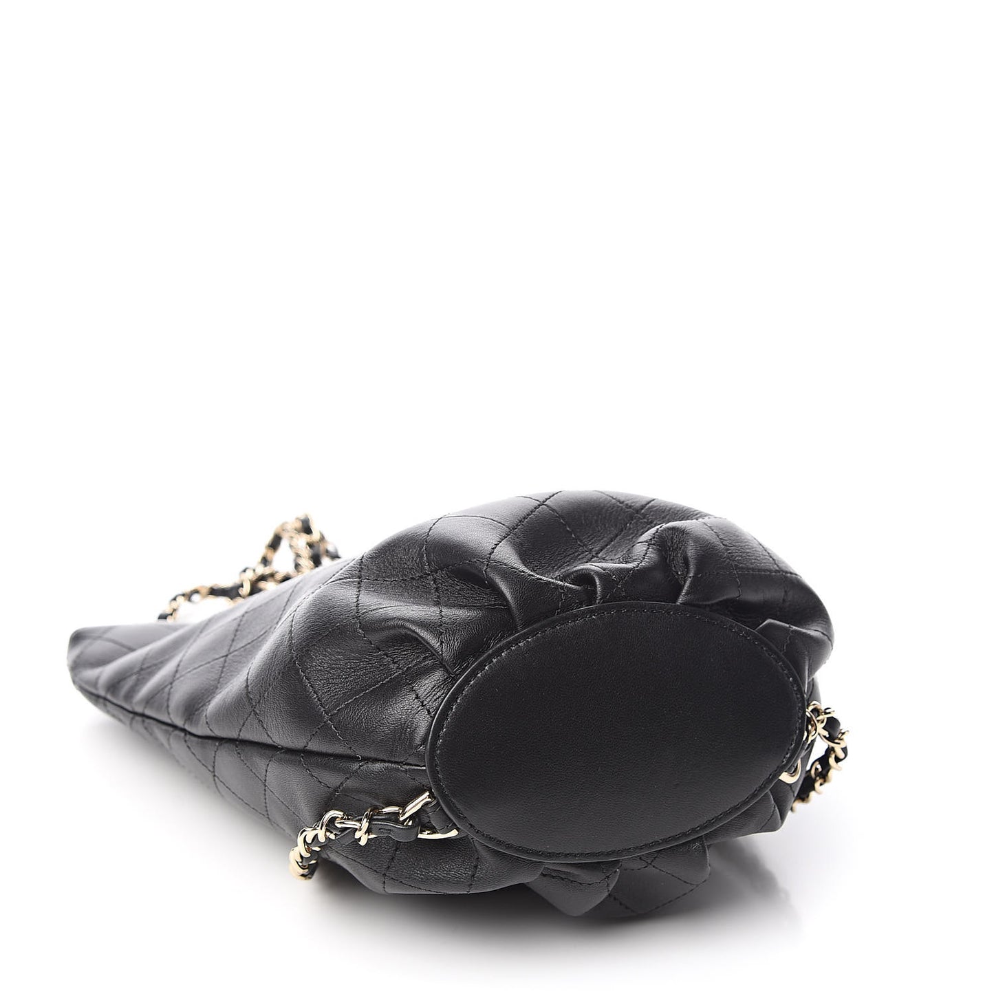 Lambskin Stitched CC Chain Backpack Black