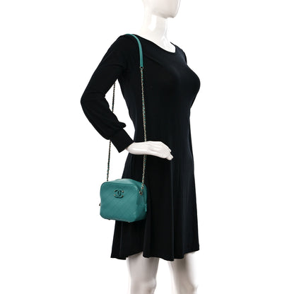Chanel Calfskin Stitched Enamel CC Camera Case Bag Green 2 of 9