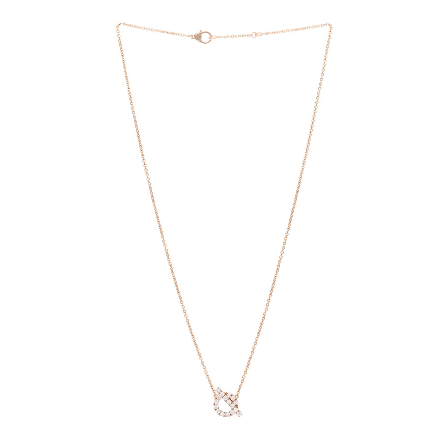 18K Rose Gold Diamond Finesse Pendant Necklace