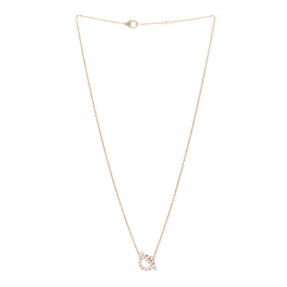 Hermes 18K Rose Gold Diamond Finesse Pendant Necklace 2 of 3