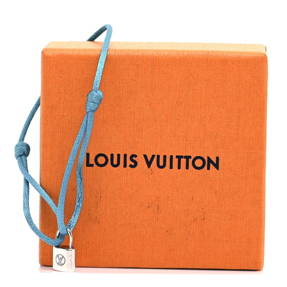 Louis Vuitton Sterling Silver Lockit Adjustable Cord Bracelet Blue 5 of 5