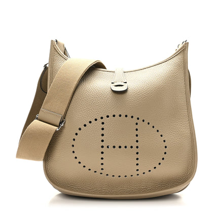 Hermes Taurillon Clemence Evelyne III PM Beige Marfa 1 of 10