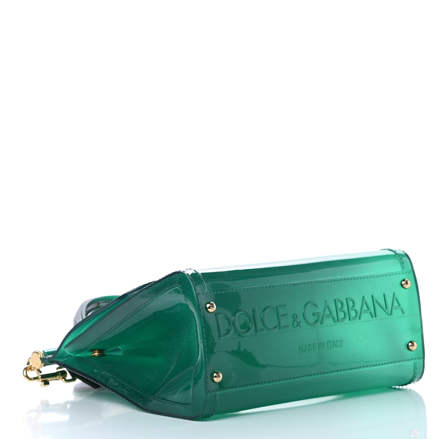 Dolce & Gabbana Rubber Semi Transparent Miss Sicily Satchel Verde 4 of 11
