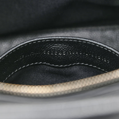 Balenciaga Grained Calfskin Logo S Ville Top Handle Bag Black White 7 of 10