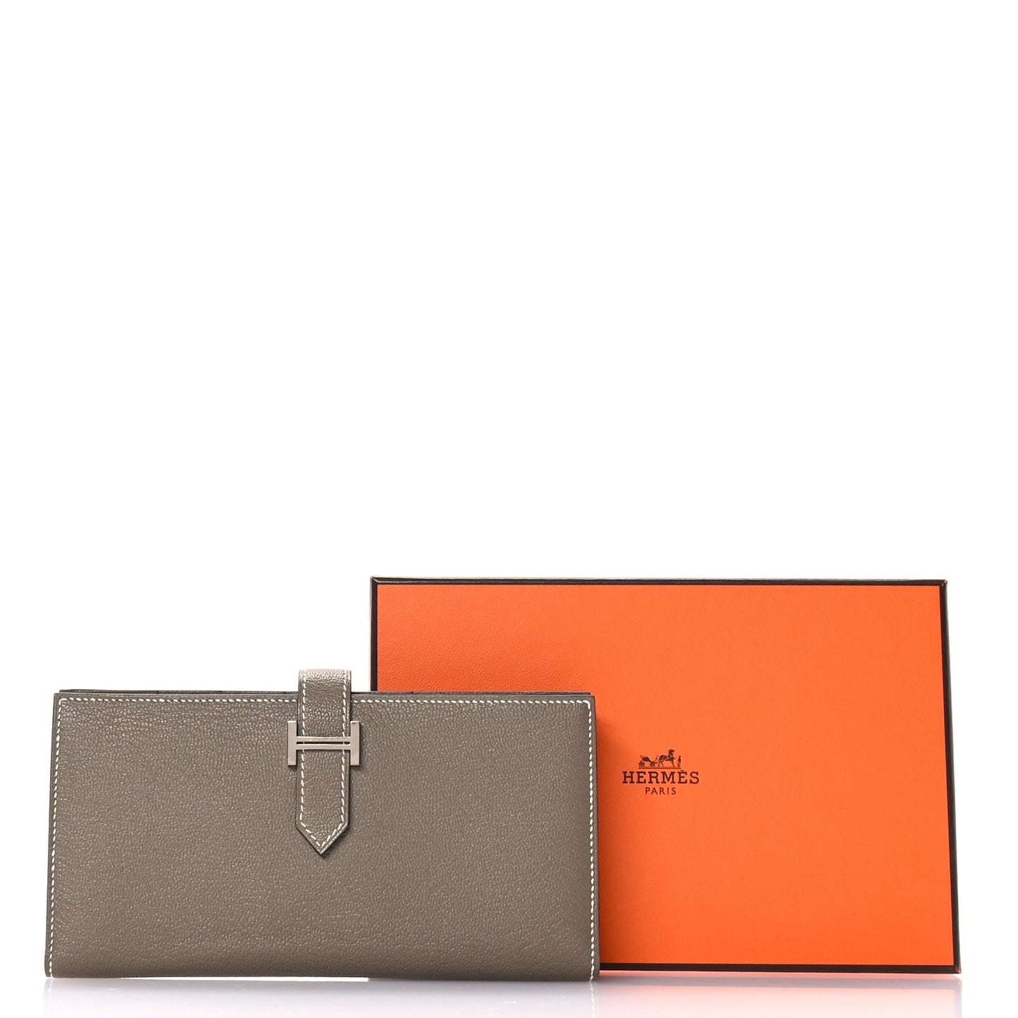 Chevre Mysore Bearn Gusset Wallet Etoupe