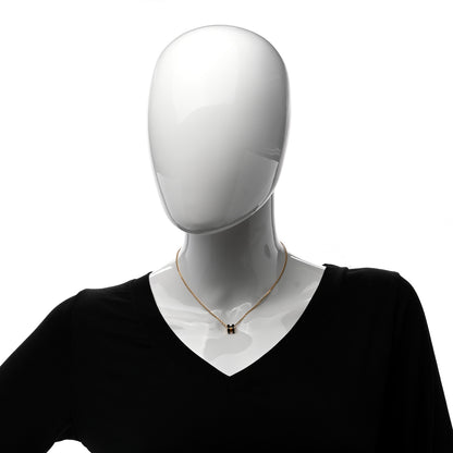 Hermes Lacquered Gold Mini Pop H Pendant Necklace Black 2 of 4