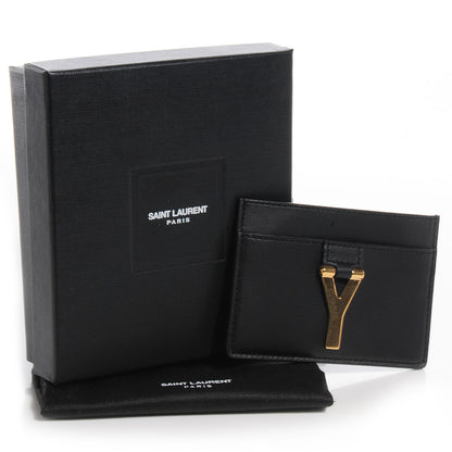 Saint Laurent Calfskin Classic Y Card Case Black 5 of 8