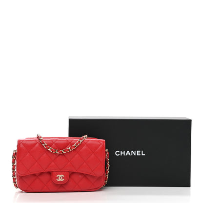 Chanel Caviar Quilted Flap Phone Holder With Chain Red 14 of 14