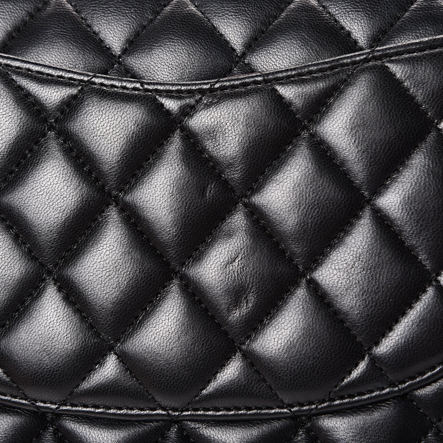 Lambskin Quilted Medium Double Flap Black